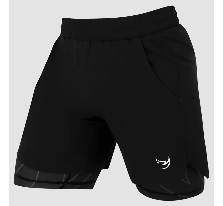 Zwarte Fumetsu Icon trainingsshort met dubbele laag