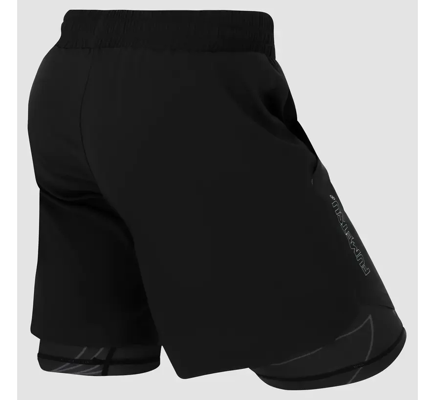 Zwarte Fumetsu Icon trainingsshort met dubbele laag