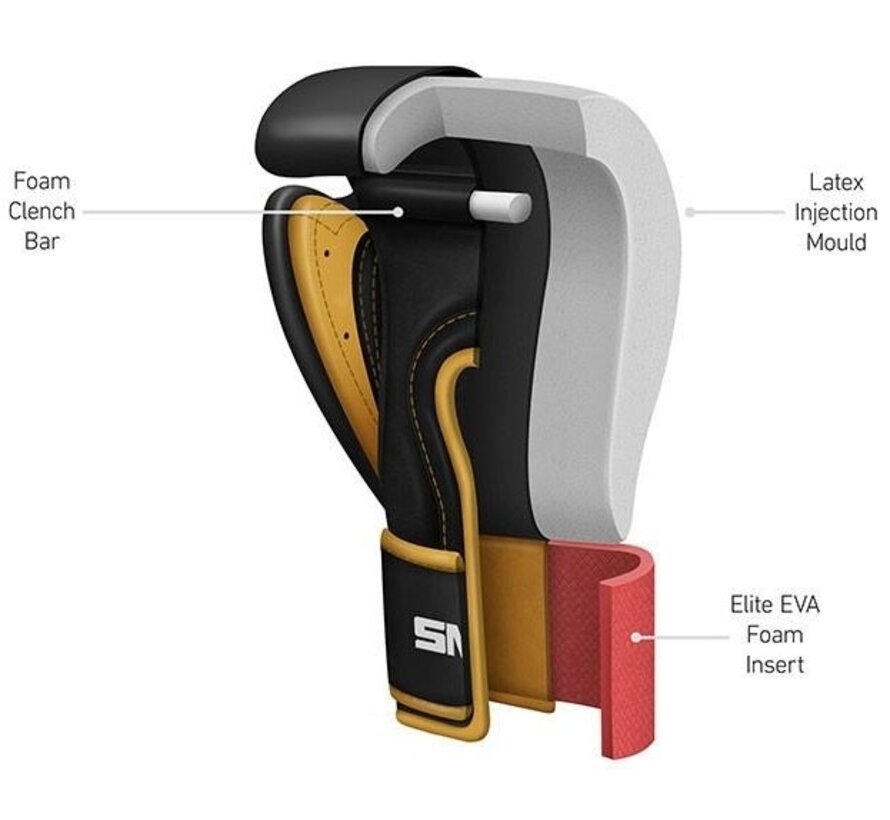 SMAI Elite P85 bokshandschoenen, lederen, zwart - 10 Oz - OP=OP