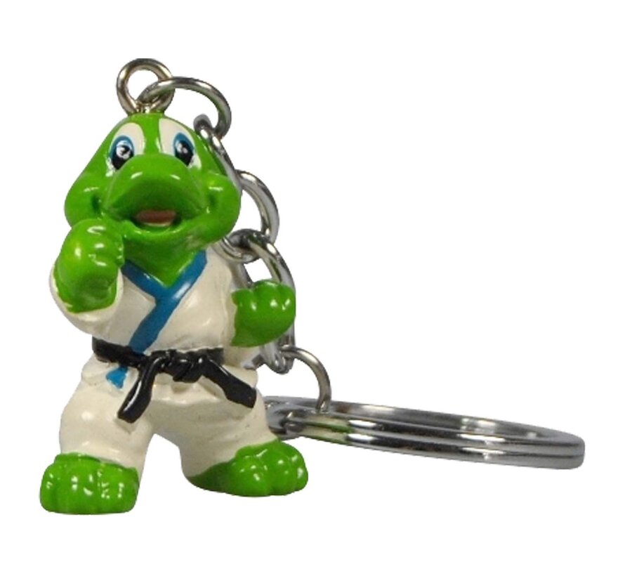 Groene vechtende draak-sleutelhanger