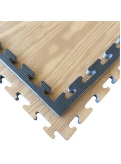 Phoenix Puzzelmatten houtdesign/zwart 100 x 100 x 2,5cm