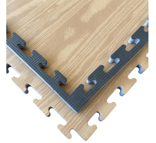 Phoenix Puzzelmatten houtdesign/zwart 100 x 100 x 2,5cm