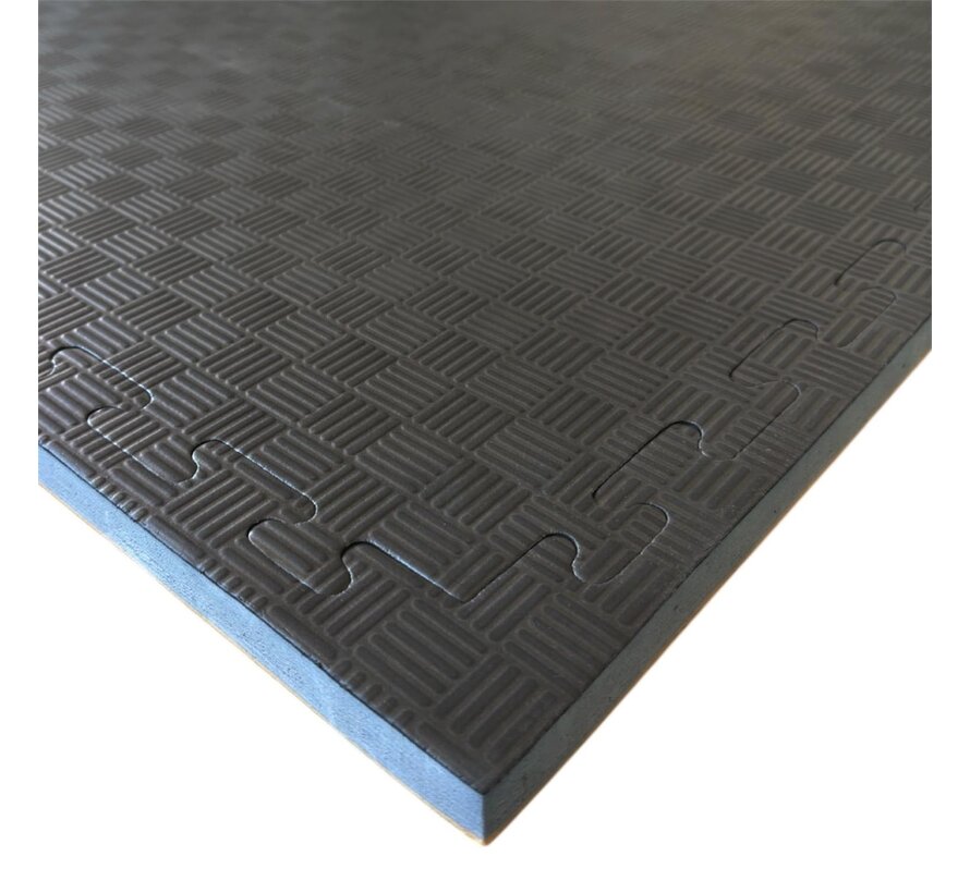 Puzzelmatten houtdesign/zwart 100 x 100 x 2,5cm