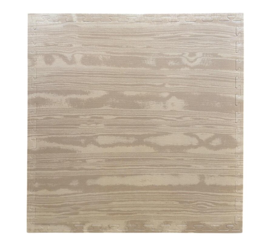 Puzzelmatten houtdesign/zwart 100 x 100 x 2,5cm