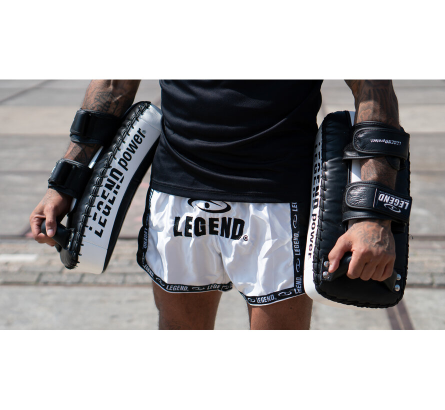 Kickboks broekje Wit/Zwart -Maat M - OP=OP
