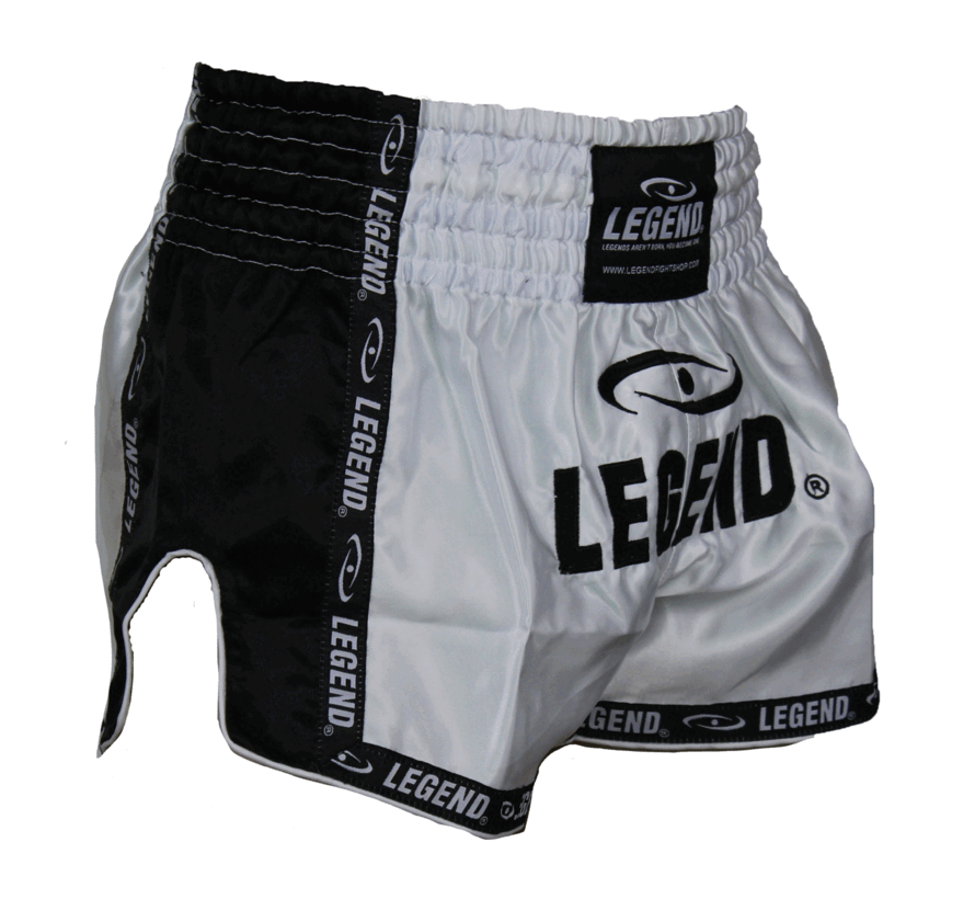 Kickboks broekje Wit/Zwart -Maat M - OP=OP