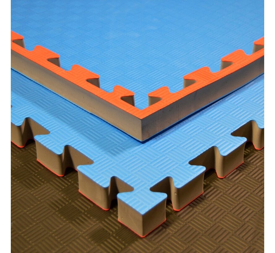 9 stuks Judo matten rood-blauw 100x100x4 cm