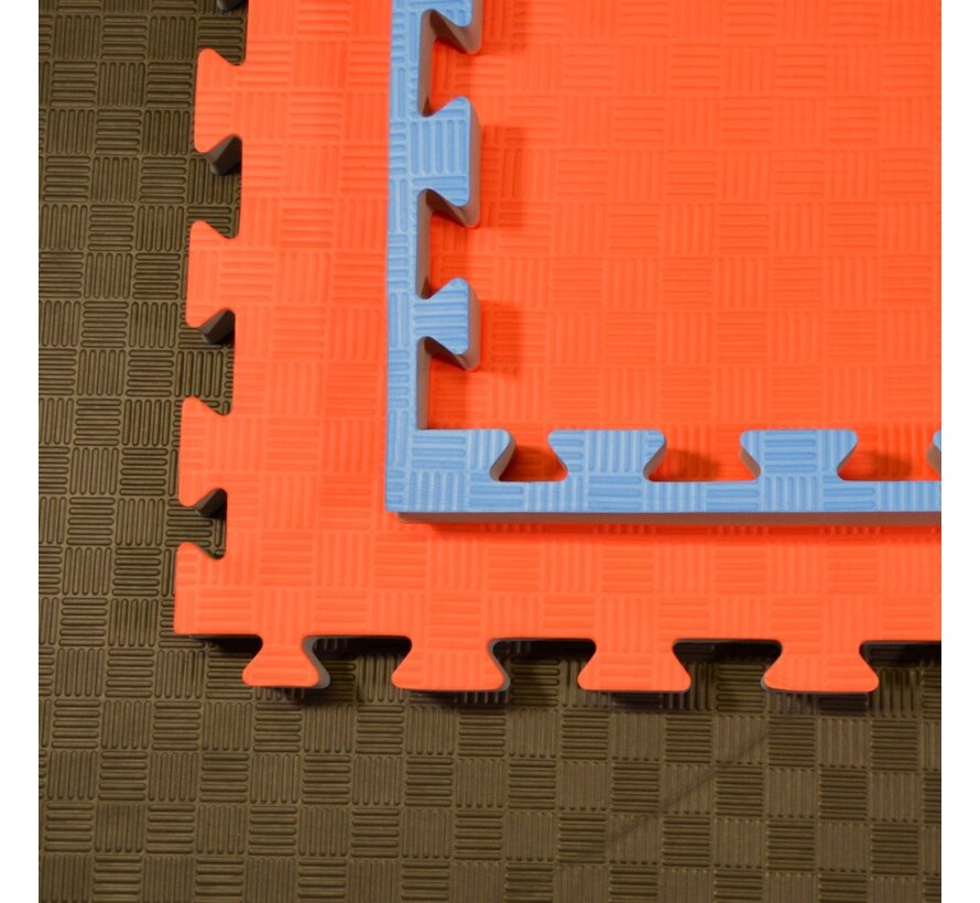 9 stuks Judo matten rood-blauw 100x100x4 cm