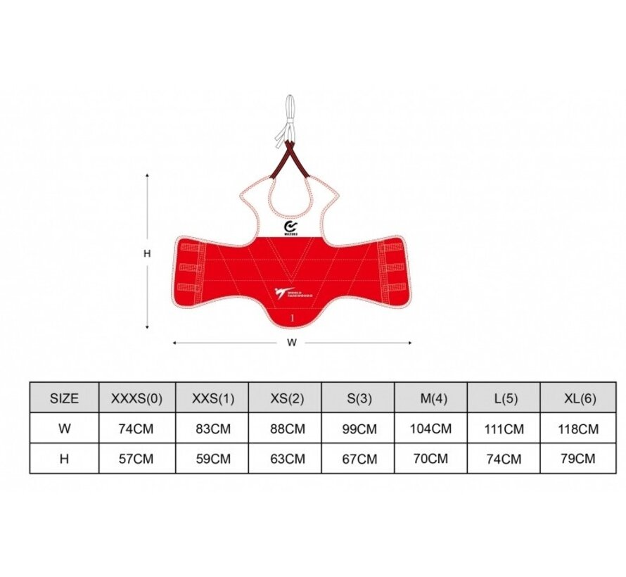 Taekwondo borstpantser - Maat XL - OP=OP