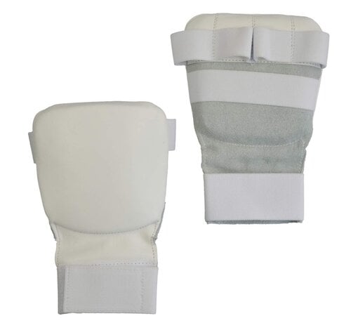 Phoenix Karate handbeschermers leder, wit - Maat M - OP=OP