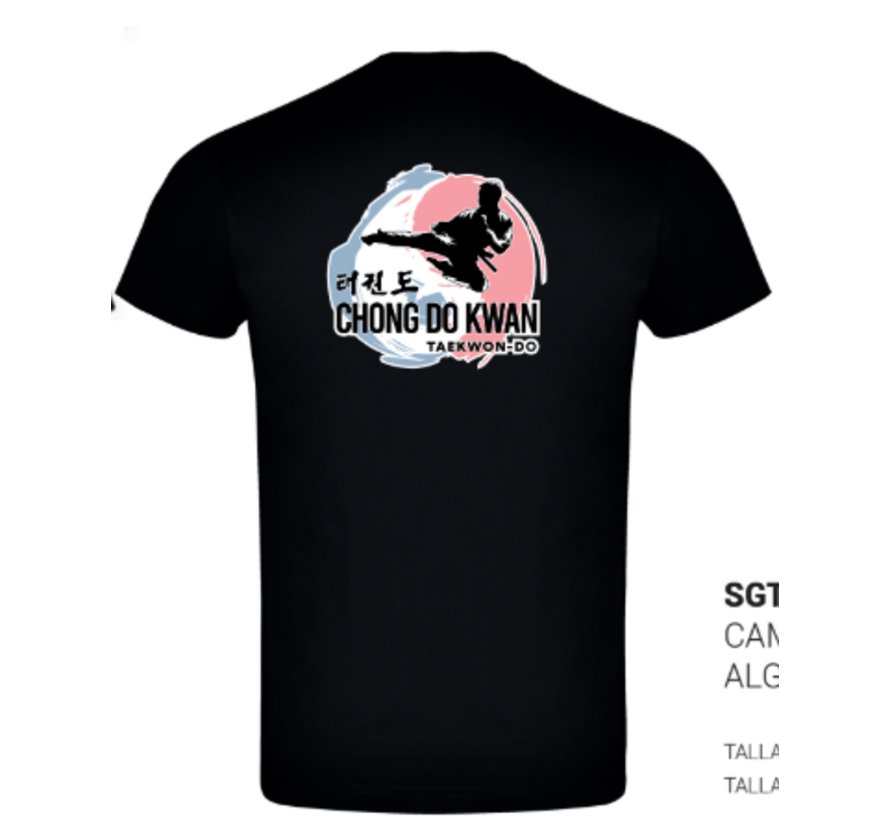 Taekwon-Do Chong Do Kwan T-shirt zwart - Maat 116 5a6 jaar