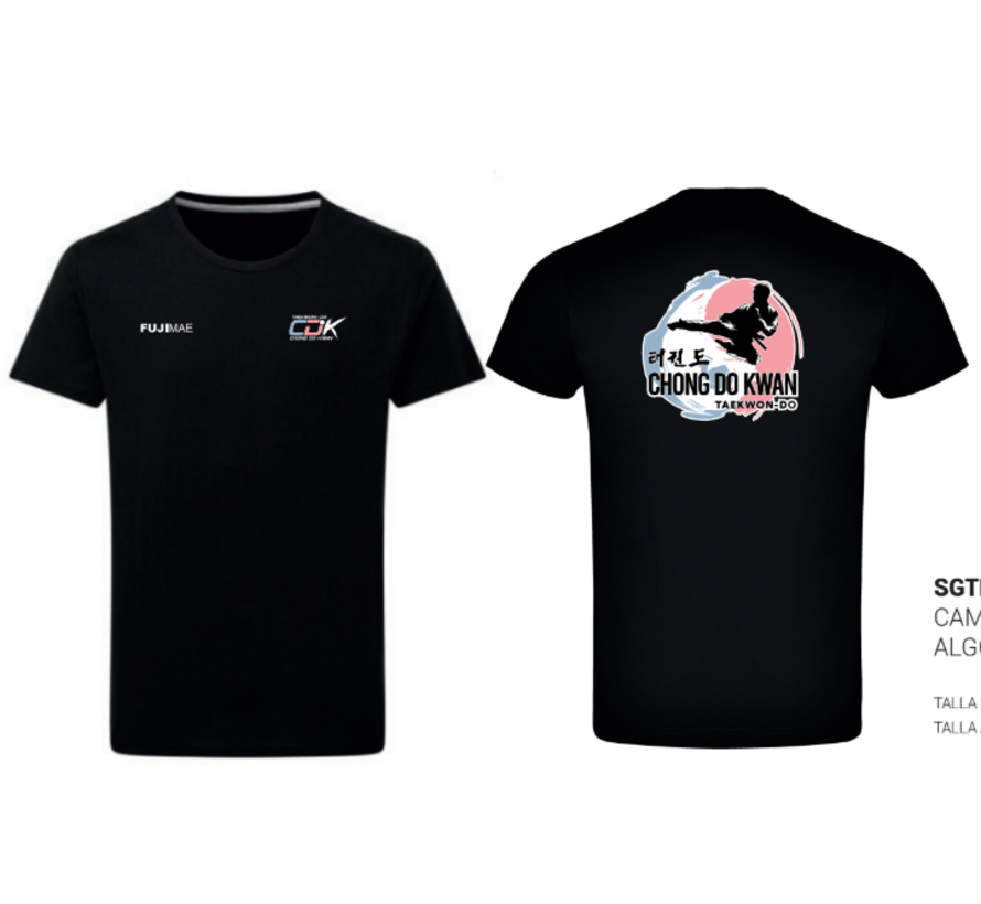 Taekwon-Do Chong Do Kwan T-shirt zwart - Maat 116 5a6 jaar