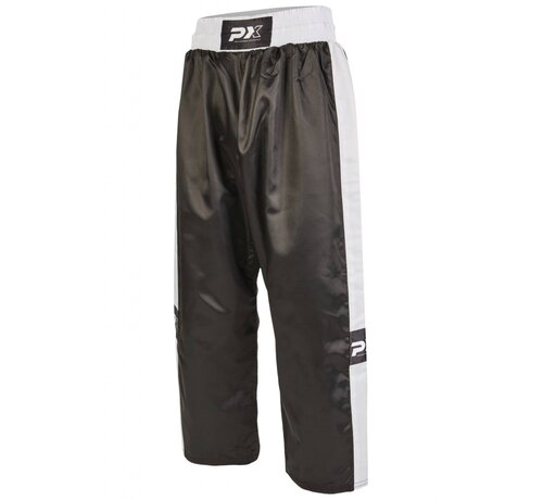 Phoenix PX satijn broek TOPFIGHT, zwart-wit - Maat 160 Cm - OP=OP