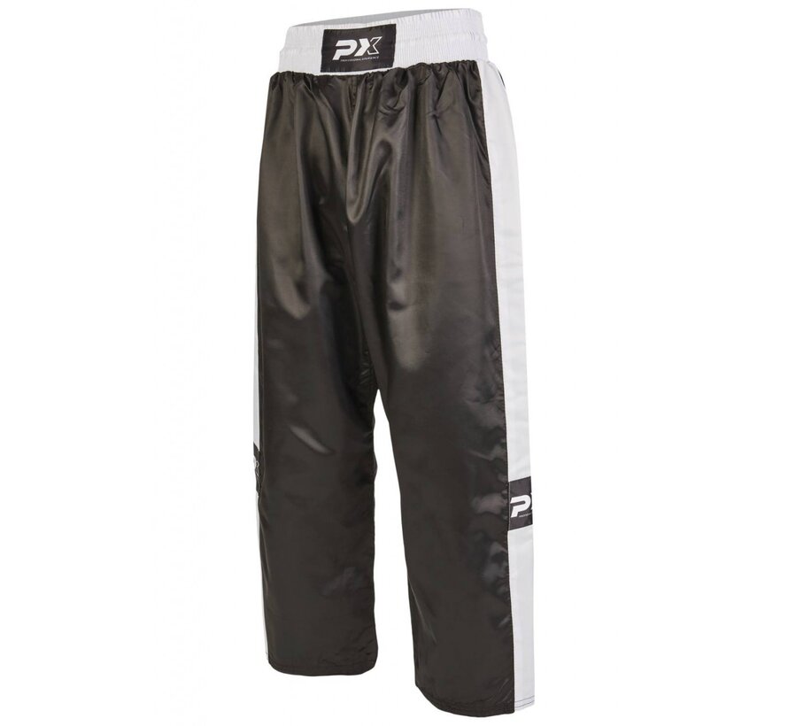PX satijn broek TOPFIGHT, zwart-wit - Maat 160 Cm - OP=OP