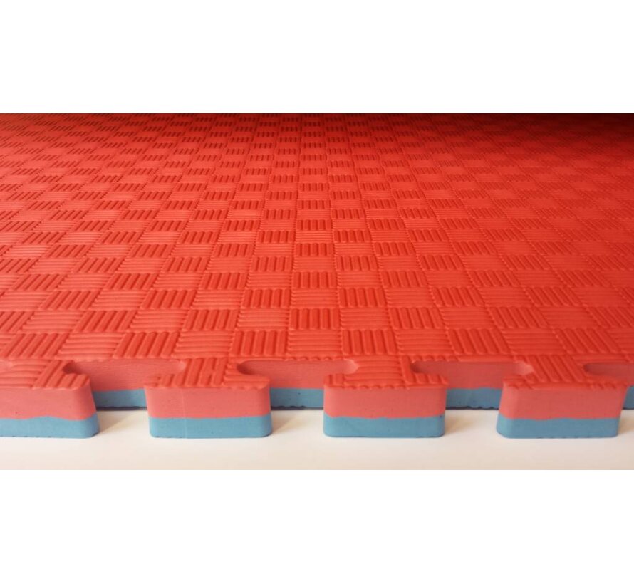 Verhuur 2,5 Cm Puzzelmatten rood/blauw