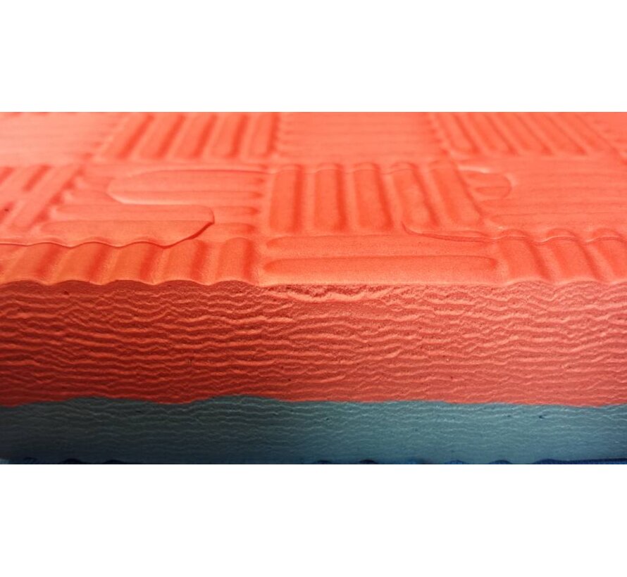 Verhuur 2,5 Cm Puzzelmatten rood/blauw