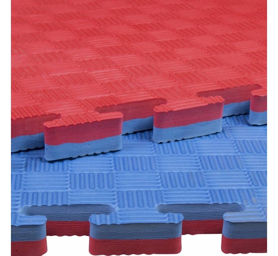 Verhuur 2,5 Cm Puzzelmatten rood/blauw
