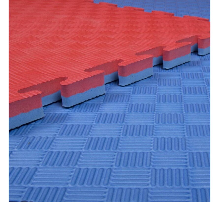 Verhuur 2,5 Cm Puzzelmatten rood/blauw