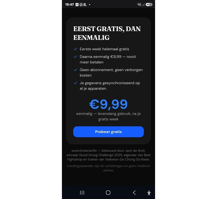FotoKcal.live - Bereken je calorieën met 1 foto