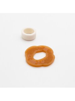 FUJIMAE FUJIMAE Gegraveerde Tsuba + Rubber Ring voor Bokken en Kodachi