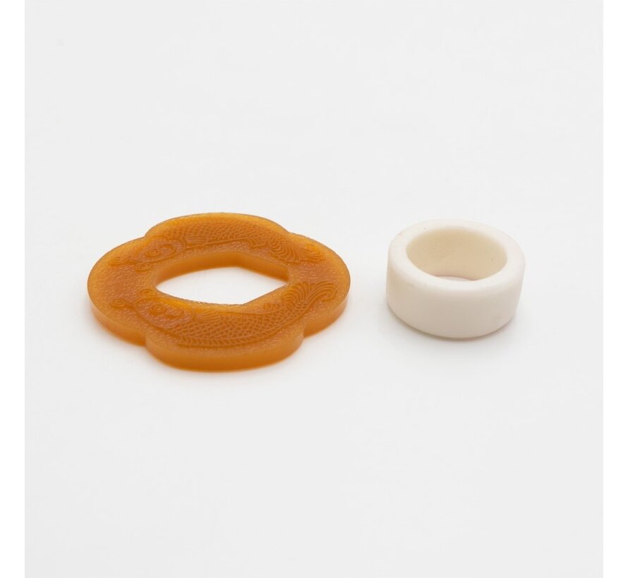 FUJIMAE Gegraveerde Tsuba + Rubber Ring voor Bokken en Kodachi