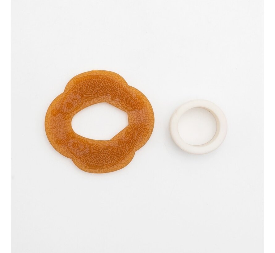 FUJIMAE Gegraveerde Tsuba + Rubber Ring voor Bokken en Kodachi
