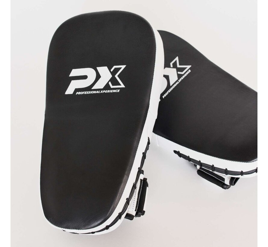 PX Kicking en Punching Pads, Leer, Set van 2, Zwart-Wit