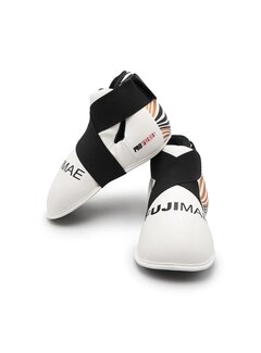 FUJIMAE ProSeries semi contact voetbeschermers - Maat: M, Kleur: Wit-Bronze OP=OP