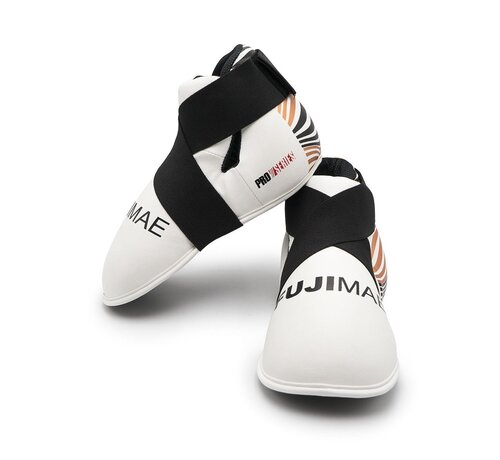 FUJIMAE ProSeries semi contact voetbeschermers - Maat: M, Kleur: Wit-Bronze OP=OP