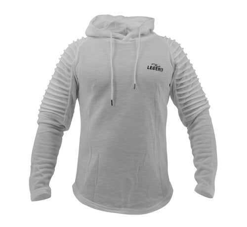 Legend Sports Hoodie Rib Sleeve White