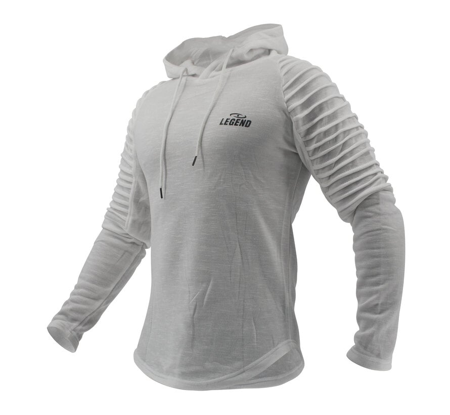 Legend Sports Hoodie Rib Sleeve White