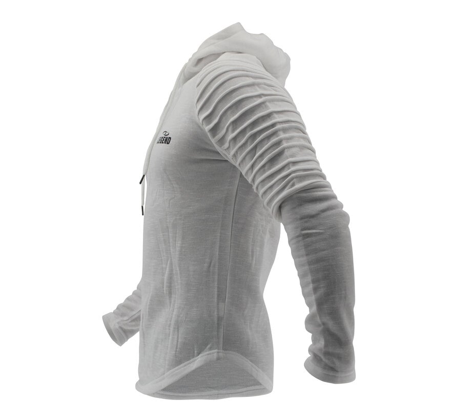 Legend Sports Hoodie Rib Sleeve White