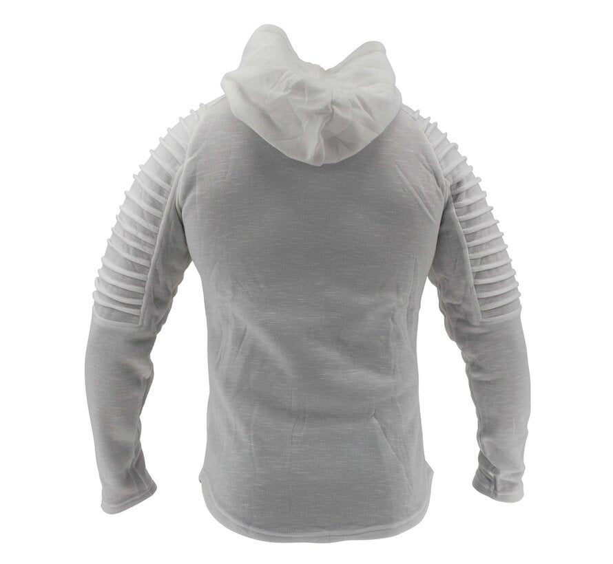 Legend Sports Hoodie Rib Sleeve White