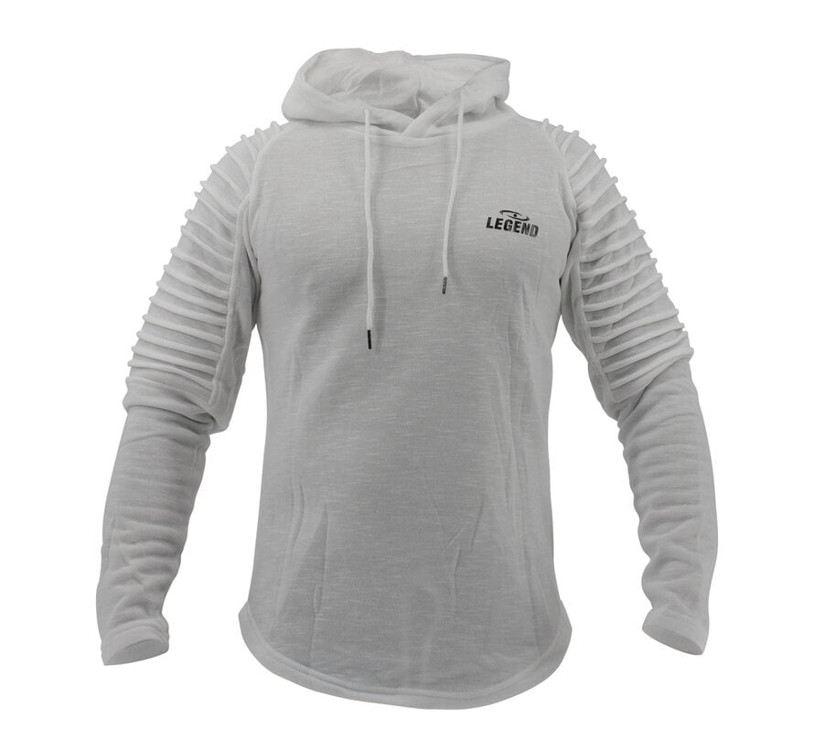 Legend Sports Hoodie Rib Sleeve White