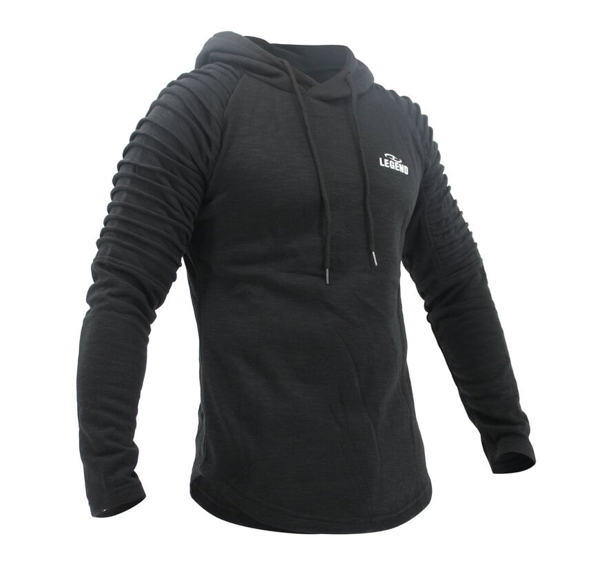 Legend Sports Hoodie Rib Sleeve Black