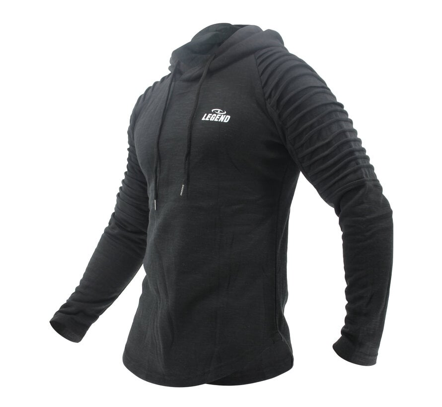 Legend Sports Hoodie Rib Sleeve Black