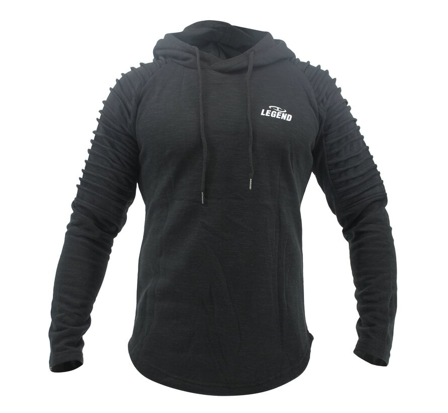 Legend Sports Hoodie Rib Sleeve Black