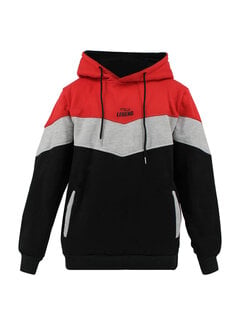 Hoodie Legend Tricolore Dames/Heren - Rood Fleece voor Comfort en Fitness