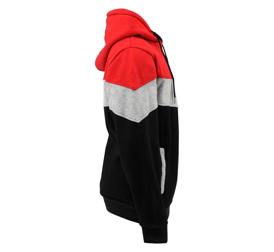 Hoodie Legend Tricolore Dames/Heren - Rood Fleece voor Comfort en Fitness