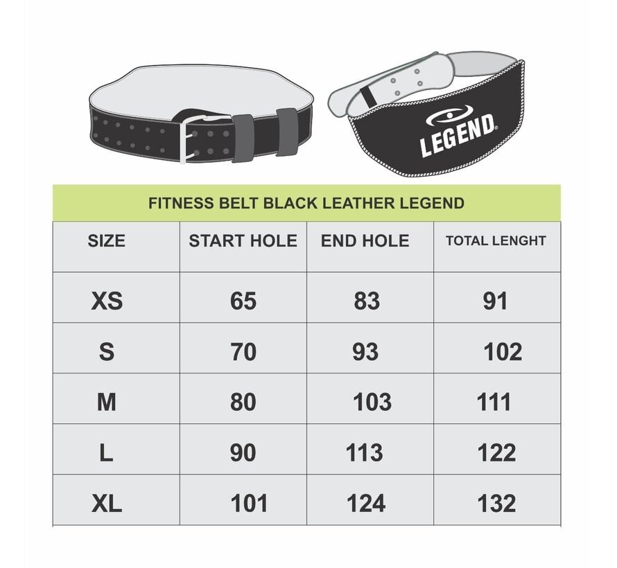 Legend Sports Power Lifting Fitness Riem - Zwart Suède Leer voor Optimale Ondersteuning