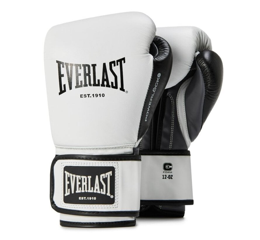 Everlast Powerlock OG advanced training gloves Hook & Loop, white/black, 12-oz