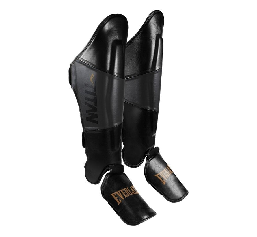 Everlast Titan Striking Scheenbeschermers | Zwart/Goud | S