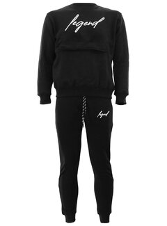 Legend Legend Sports Joggingpak sweater Heren/Dames signature line zwart