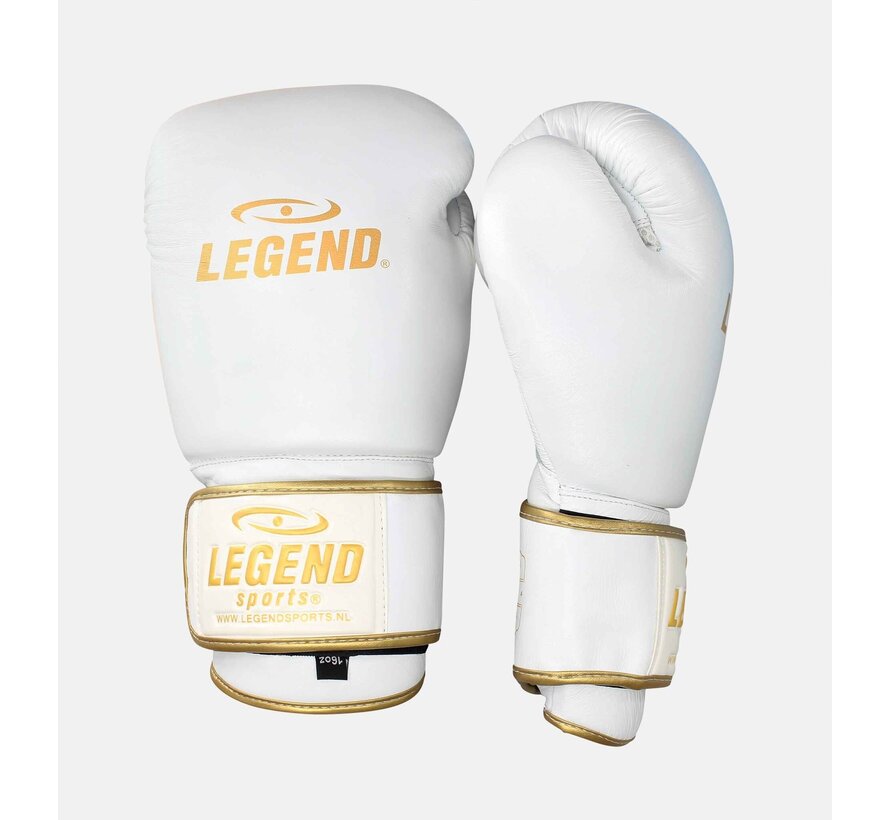 Legend Sports Bokshandschoenen Legend STEALTH Elite heren/dames white gold Leer