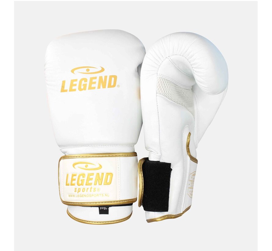 Legend Sports Bokshandschoenen Legend STEALTH Elite heren/dames white gold Leer