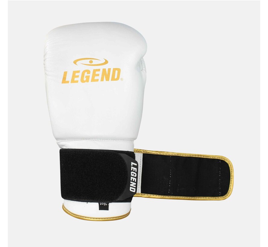 Legend Sports Bokshandschoenen Legend STEALTH Elite heren/dames white gold Leer