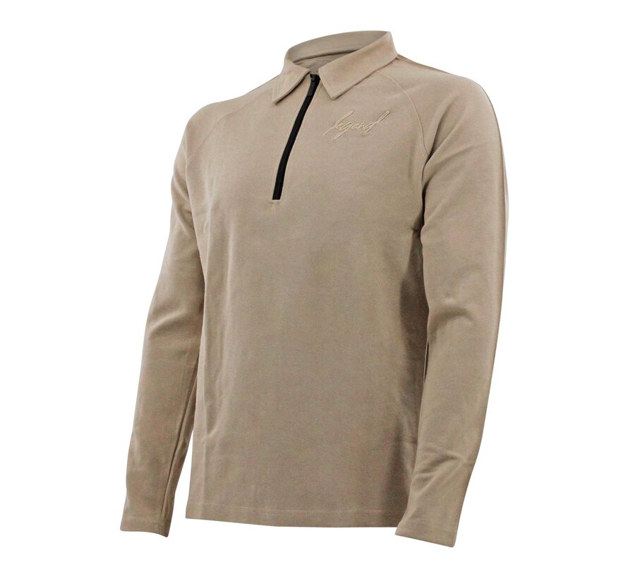 Legend Sports Sweater LA Luxe Lounge half zip Beige heren/dames katoen