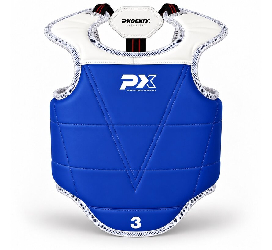PX Taekwondo Borstbeschermer - Omkeerbaar Rood/Blauw