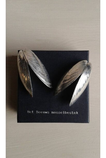 Zeeuws Mosselbestek set/2 - in luxe zwarte doos
