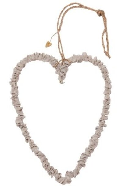 Heart organza 30cm light grey